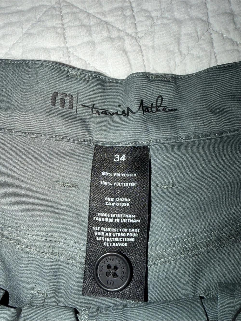 Travis Mathew Men's Slate Gray Performance Pants